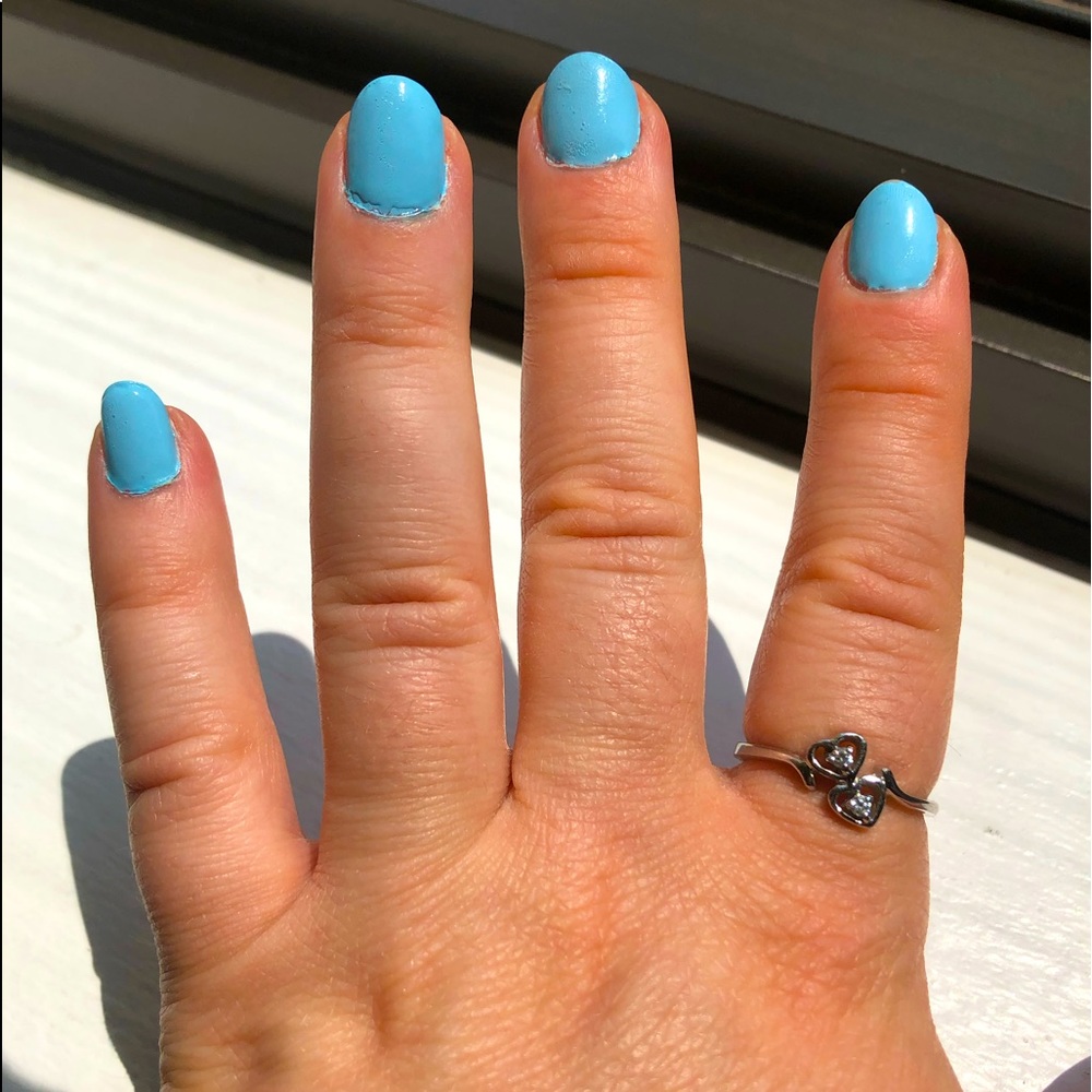 Sterling Silver double heart stacked ring.